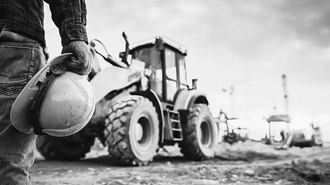 Wheel loader on a construction site