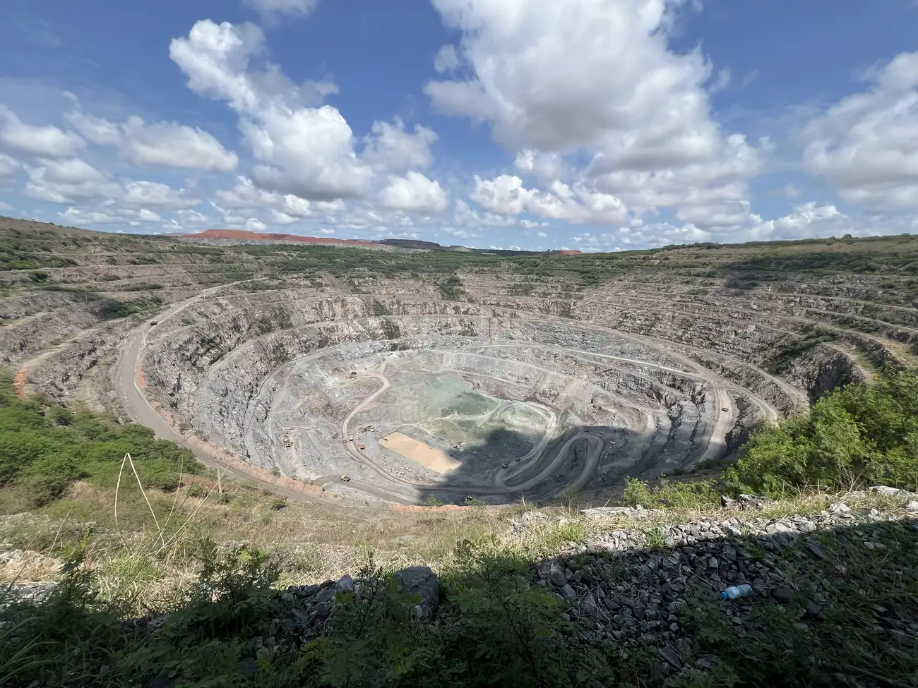 Open pit mine visited by the TMS field team
